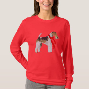 Camiseta Wire Fox Terrier com um Cachecol