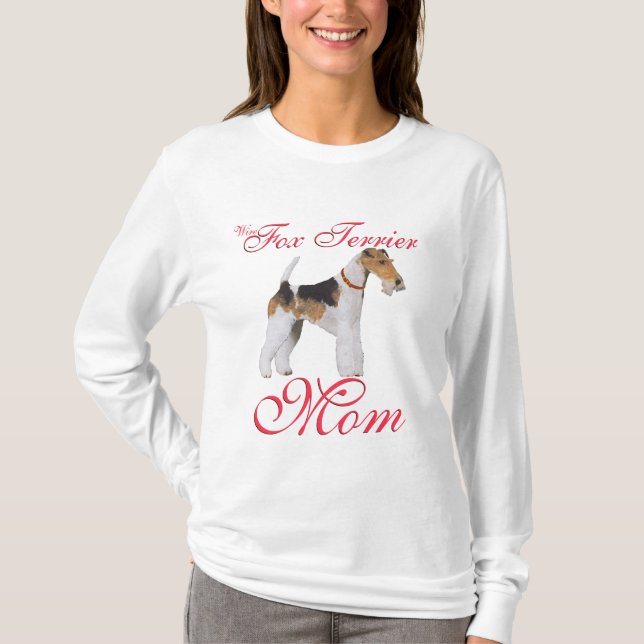 Camiseta Wire Fox Terrier Dia das Mães (Frente)