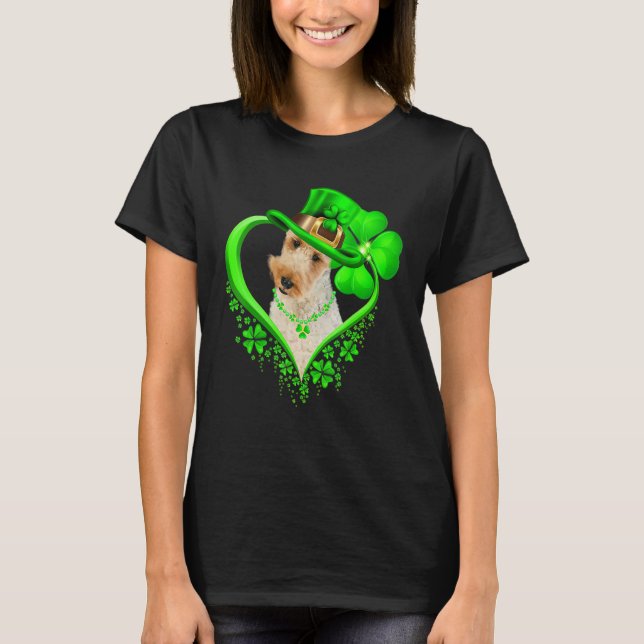 Camiseta Wire Fox Terrier Dog St Patricks Day Lover Irish S (Frente)
