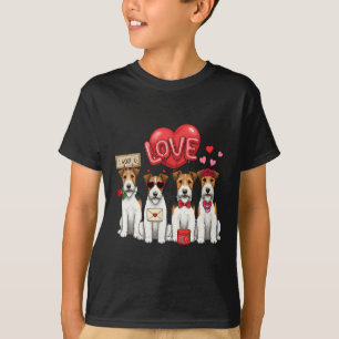Camiseta Wire Fox Terrier Eu Au Au Você Curva Corações Solt