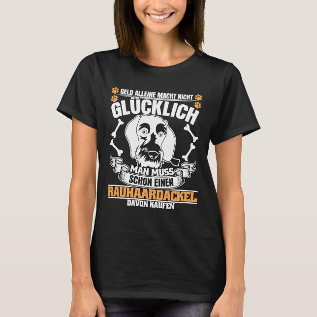 Camiseta Wire Haired Dachshund Dizendo Piada Dachshund (Frente)