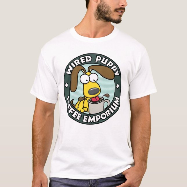 Camiseta Wired Puppy Coffee Emporium (Frente)