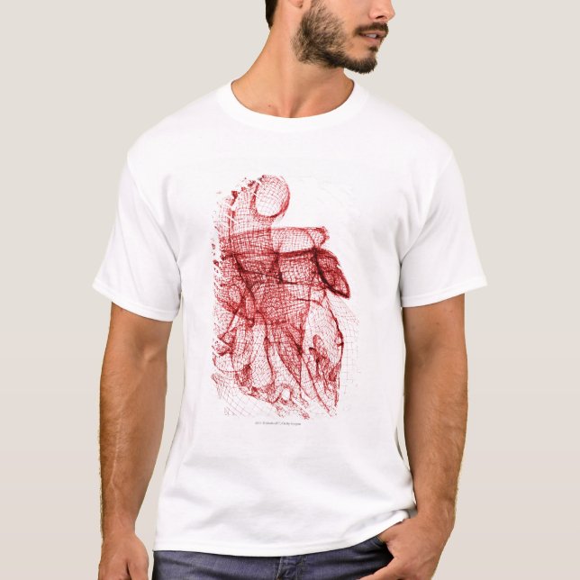 Camiseta Wireframe de Digitas do coração humano (Frente)