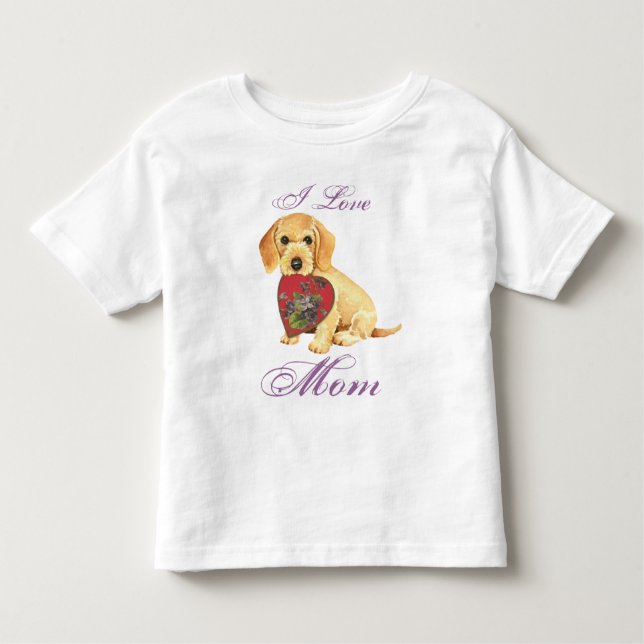 Camiseta Wirehaired Dachshund Heart Mãe (Frente)