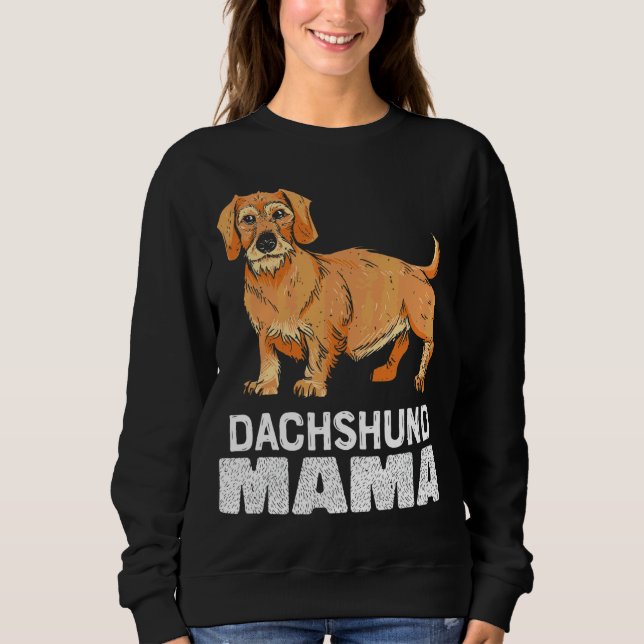 Camiseta Wirehaired Dachshund Mama Dachshund Mãe (Frente)