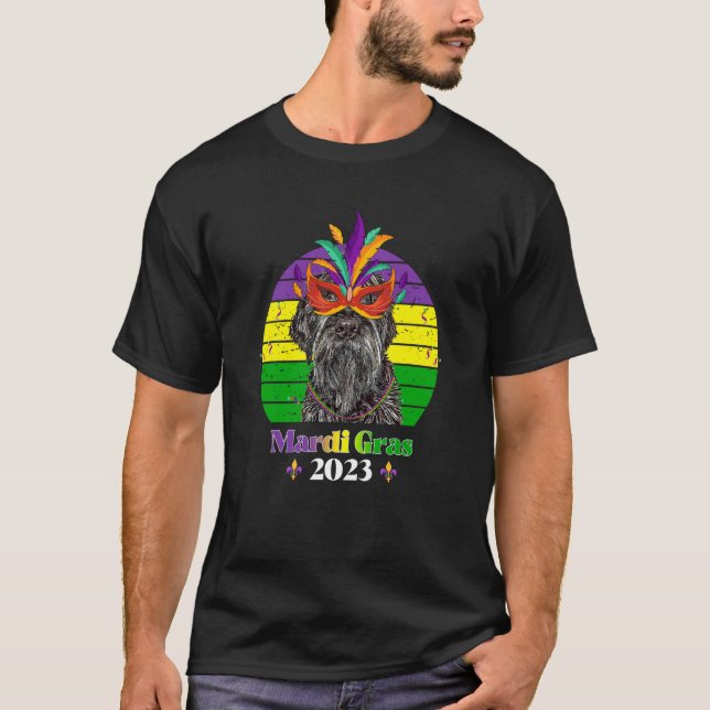 Camiseta Wirehaired Pointing Griffon Party Dog Mardi Gras 2 (Frente)