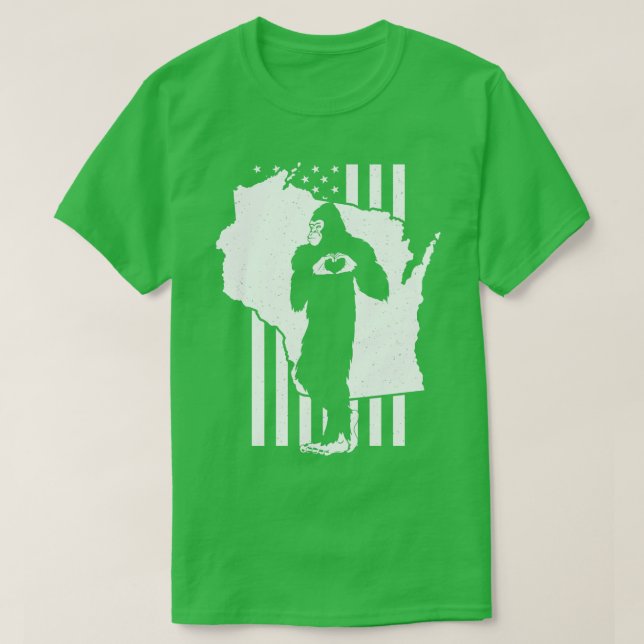 Camiseta Wisconsin American Flag (Frente do Design)