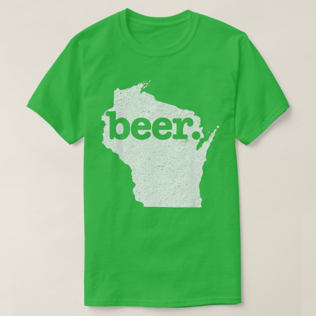 Camiseta Wisconsin Beer Home State Love angustiado (Frente do Design)