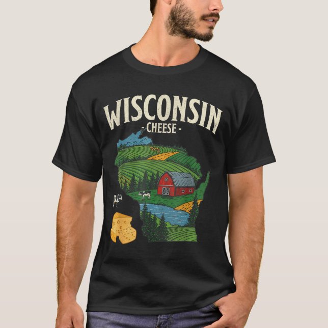 Camiseta Wisconsin Cheese State Pride Farm Dairy Lover Gift (Frente)