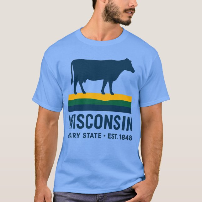 Camiseta Wisconsin Dairy State Retro Cow (Frente)