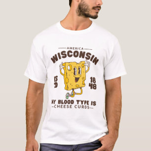 Camiseta Wisconsin: meu tipo sanguíneo é coalho de queijo