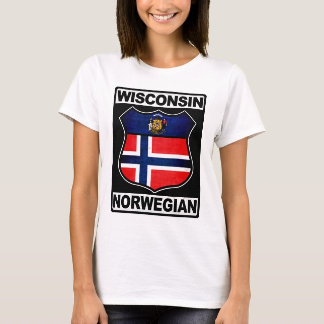 Camiseta Wisconsin Norueguês Americano (Frente)