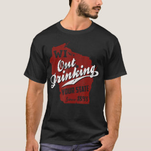 Camiseta Wisconsin Out Bebendo Your State 88 Beer Gift