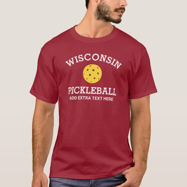 Camiseta Wisconsin Pickleball Add Club, Partner Name Custom (Frente)