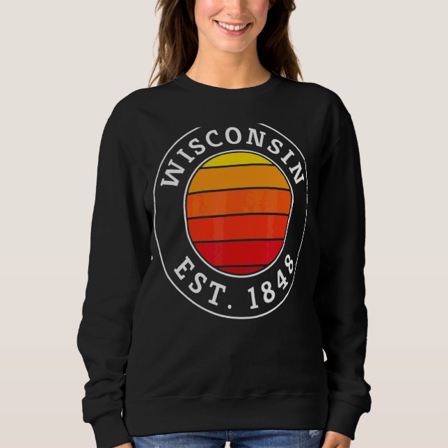 Camiseta Wisconsin Retro Sunset Graphic (Frente)