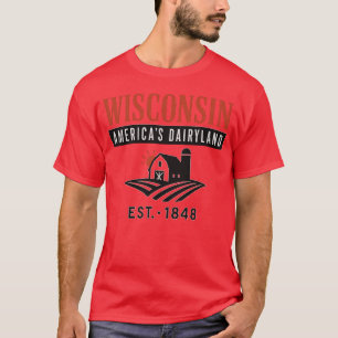 Camiseta Wisconsin Terras Leiteiras da América Fazenda Vint