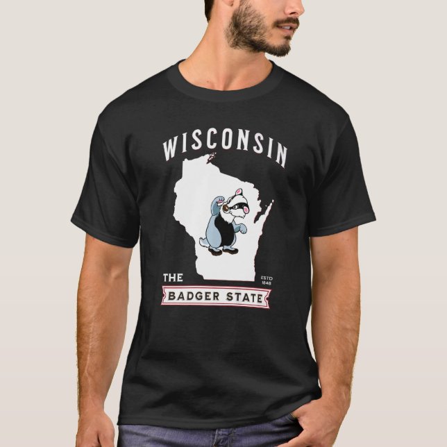 Camiseta Wisconsin The Badger State Criou 1848 (Frente)