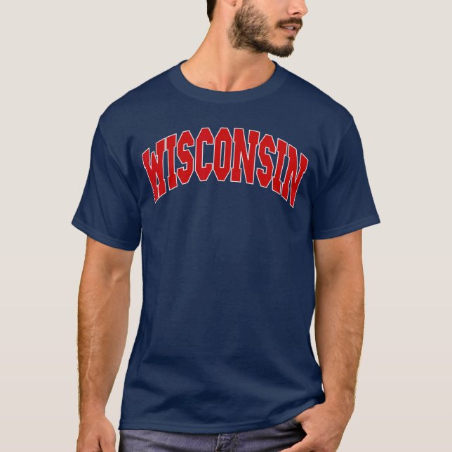 Camiseta Wisconsin Throwback Design Classic (Frente)
