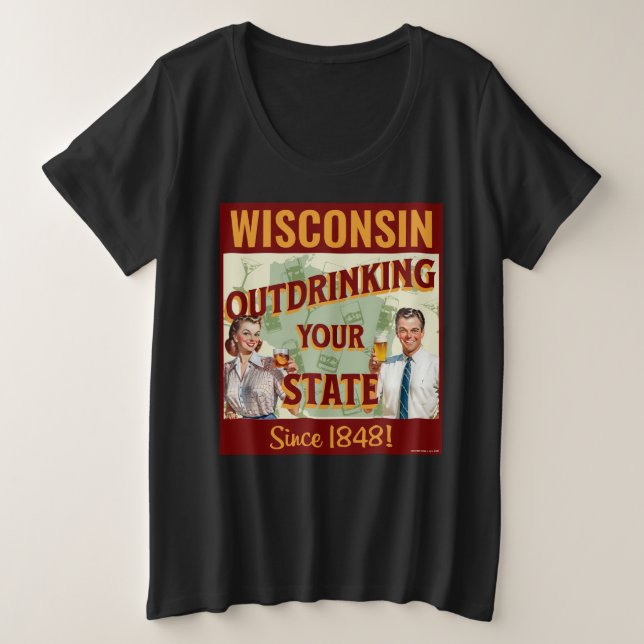 Camiseta Wisconsin Tomando o seu Estado fora do ar desde 18 (Frente do Design)