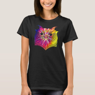 Camiseta Wise Bird Forest Animal Predator Coruja Colorida