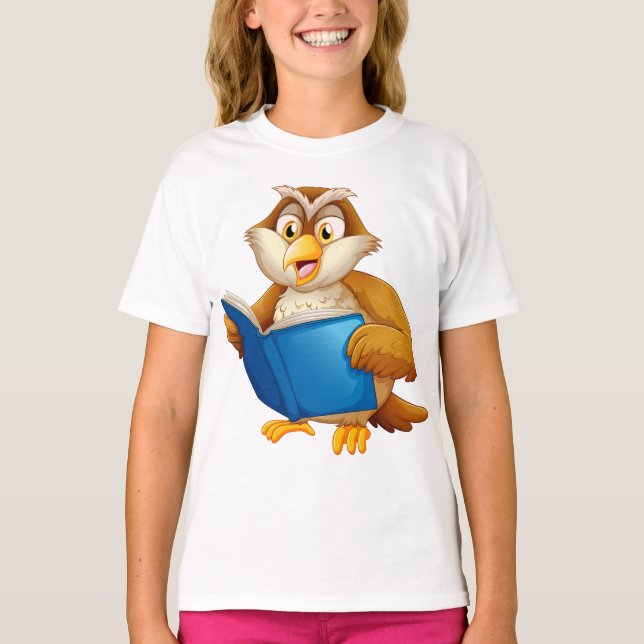 Camiseta Wise Owl Reading Book (Frente)