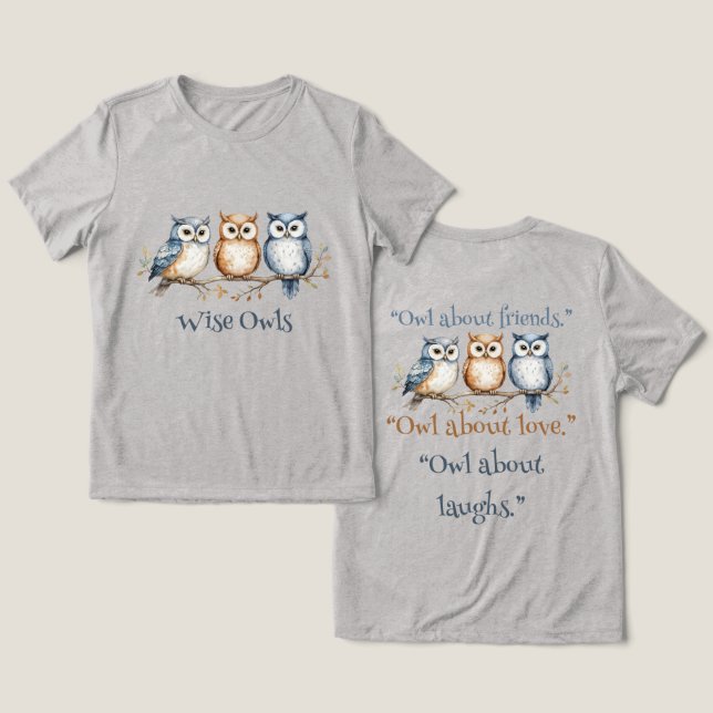 Camiseta Wise Owls (Design Frente e Verso)