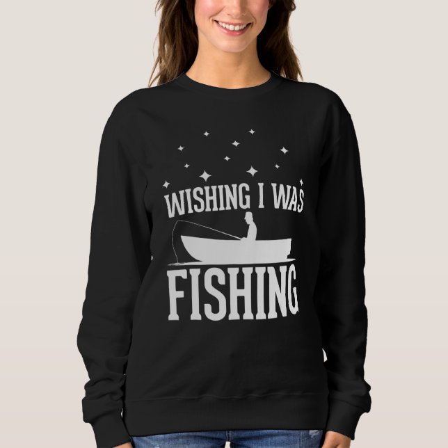 Camiseta Wishing I was Fishing - funny Fishing lover anglin (Frente)
