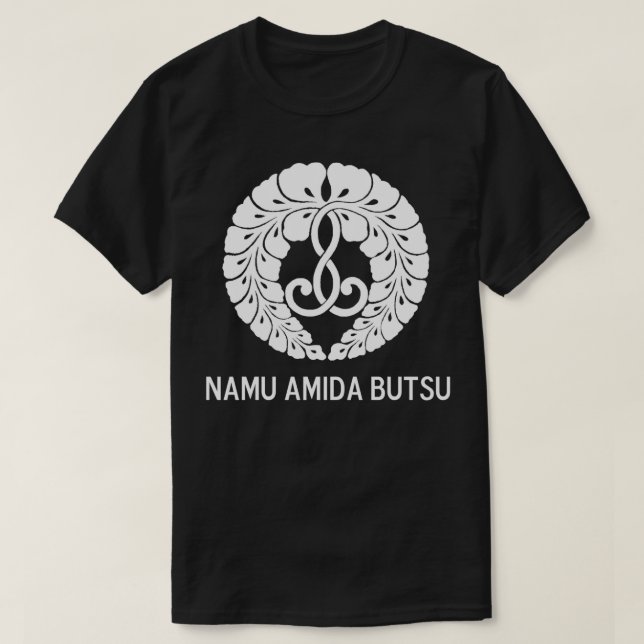 Camiseta Wisteria Crest Namu Amida Butsu Design por Borgman (Frente do Design)
