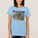 Camiseta Wisteria (metade direita) por Claude Monet<br><div class="desc">Wisteria (metade direita) (1917-1920), de Claude Monet, é uma pintura impressionista de arte natural que apresenta a metade direita de uma pintura floral estática de vida maior. Parte de uma série de pinturas de flores de wisteria que Monet pintou na primavera de seus jardins em Giverny, França. Sobre o artista:...</div>