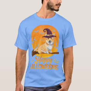 Camiseta Witch Corgi Dog Feliz Halloweenie Halloween Costum