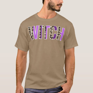 Camiseta Witch Leopard Design Witches Halloween Costume Des
