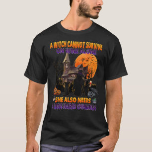 Camiseta Witch On Wine She Needs A Chihuahua Dog Halloween