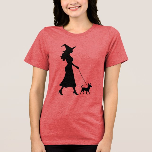 Camiseta Witch Walking Chihuahua  (Frente)