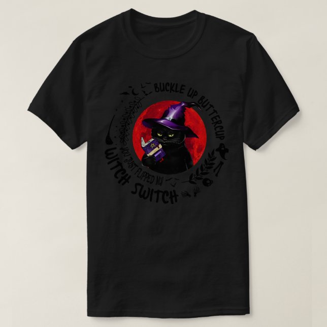 Camiseta Witch x Cat Desviou Meu Comutador de Bruxas (Frente do Design)