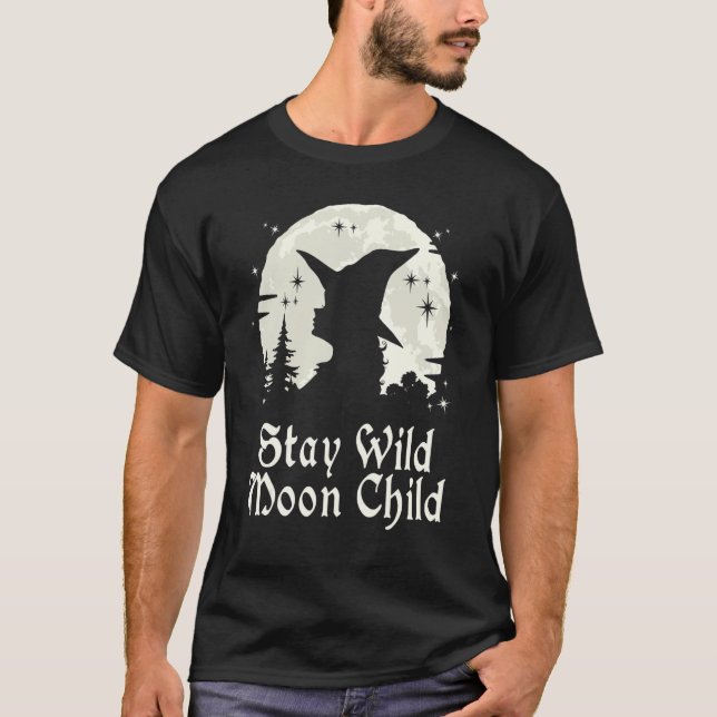 Camiseta Witchcraft Wiccan Witch Stay Wild Moon Child (Frente)