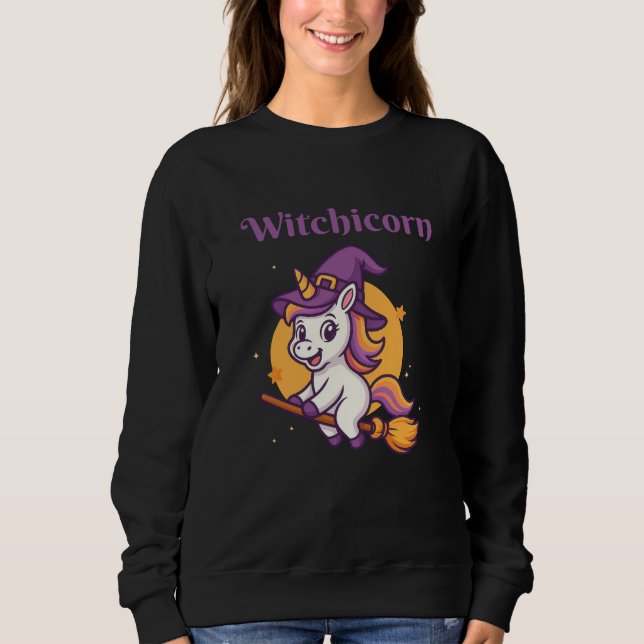Camiseta Witchicorn - presente engraçado e fofo de Hallowee (Frente)
