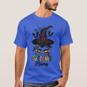 Camiseta Witchy Mama Witeen Halloween Mamãe Mamãe Witchy Wo