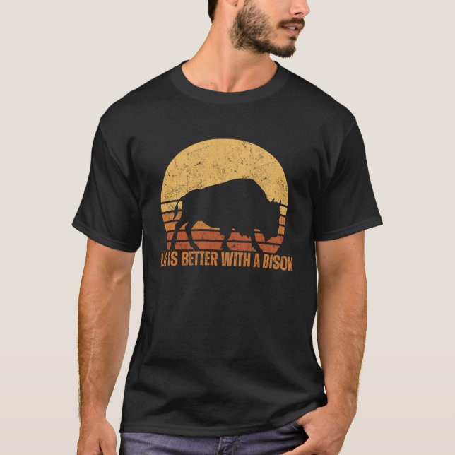 Camiseta With A Bison  Buffalo (Frente)