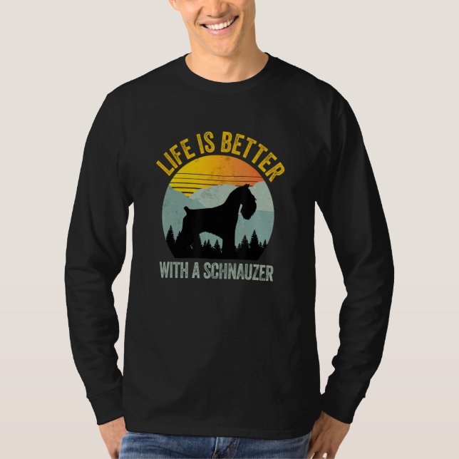 Camiseta With A Schnauzer Retro Summer Distressed (Frente)