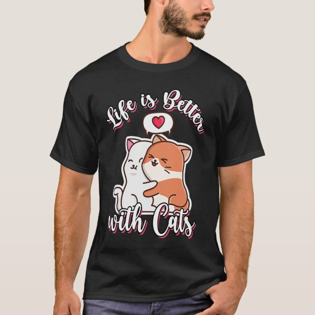 Camiseta With Cats   Valentine's Day Cute (Frente)