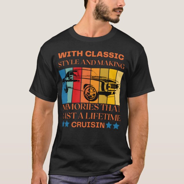 Camiseta with classic car retro (Frente)