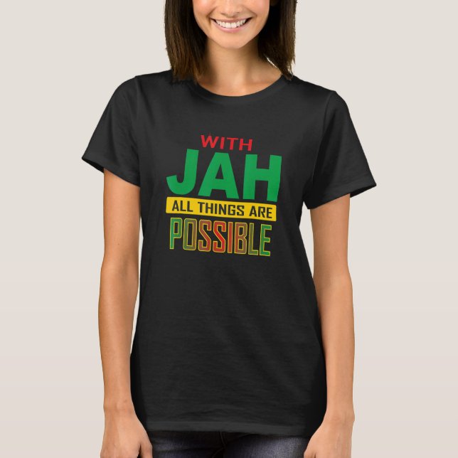 Camiseta With JAH Jamaican men Jamaican women clothes Jamai (Frente)