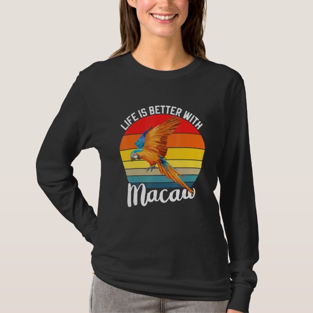 Camiseta With Scarlet Macaw Colourful Parrot Bird (Frente)