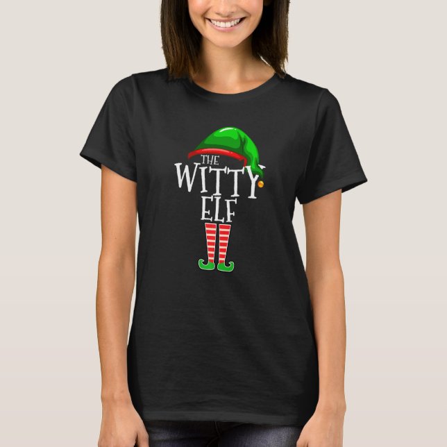 Camiseta Witty Elf  Family Matching Group Christmas  Squad (Frente)