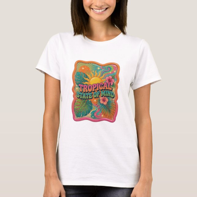 Camiseta Witty Orange TROPICAL STATE OF MIND Desig (Frente)