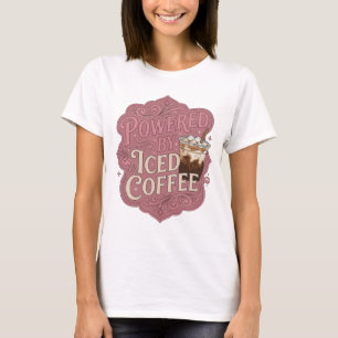 Camiseta Witty Rosa POWERED BY ICED COFFEE Design Personali