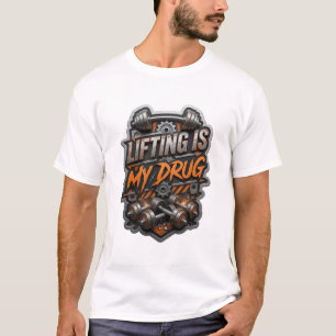 Camiseta Witty Silver ELEVAÇÃO É MINHA DROGA Design de Text