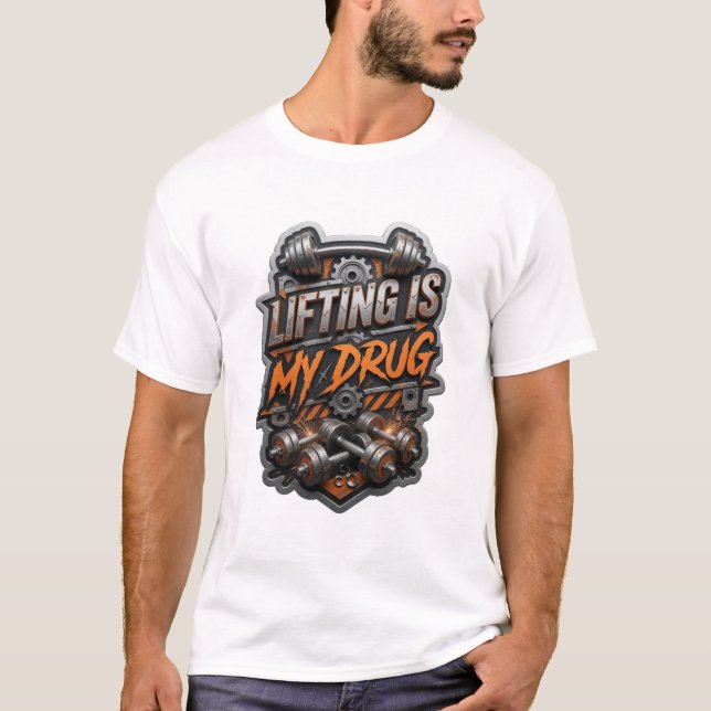 Camiseta Witty Silver ELEVAÇÃO É MINHA DROGA Design de Text (Frente)