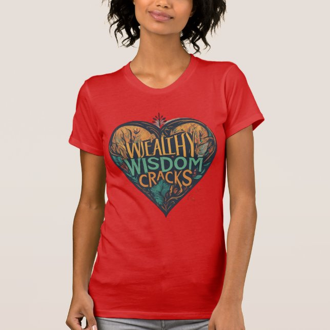Camiseta Witty Wisdom Heart Tee: Onde Rir é Dourado (Frente)