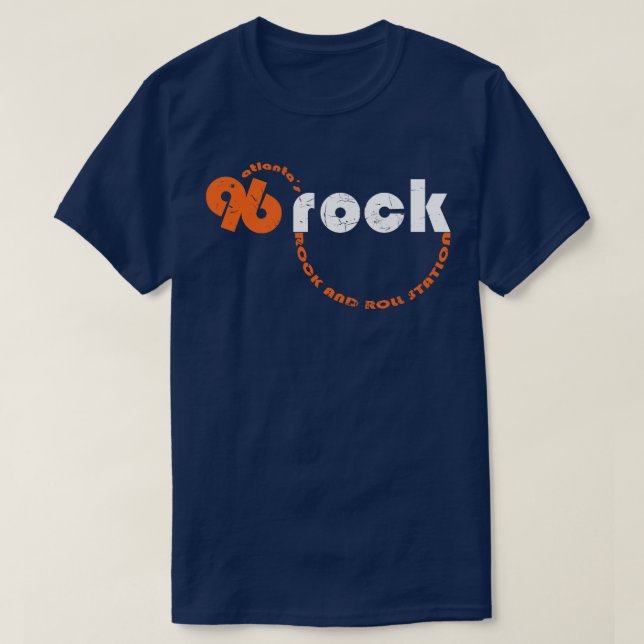 Camiseta WKLS 96 Rock Atlanta Curvada Textura (Frente do Design)